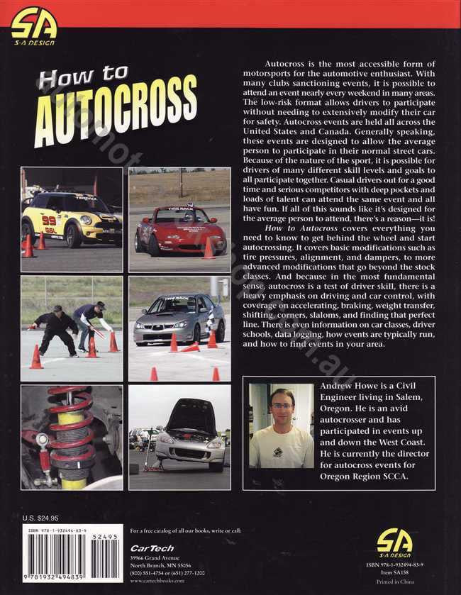 How to Autocross book cover with title and race car photo