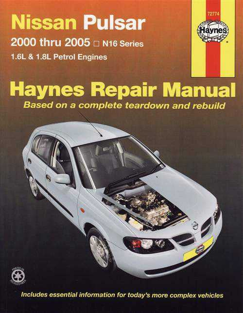 Nissan Pulsar N16 Series 1.6L, 1.8L Petrol 2000 - 2005 Workshop Manual