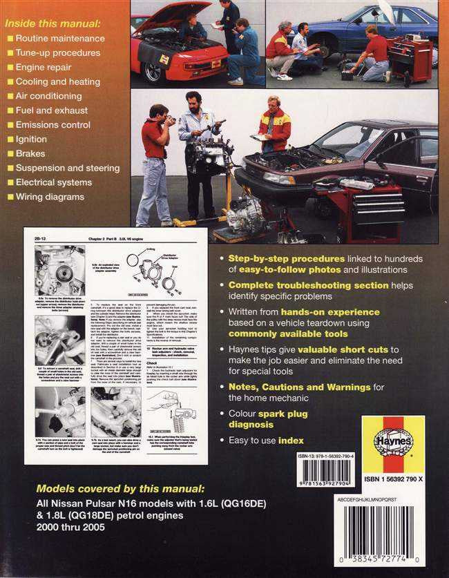 Nissan Pulsar N16 Series 1.6L, 1.8L Petrol 2000 - 2005 Workshop Manual