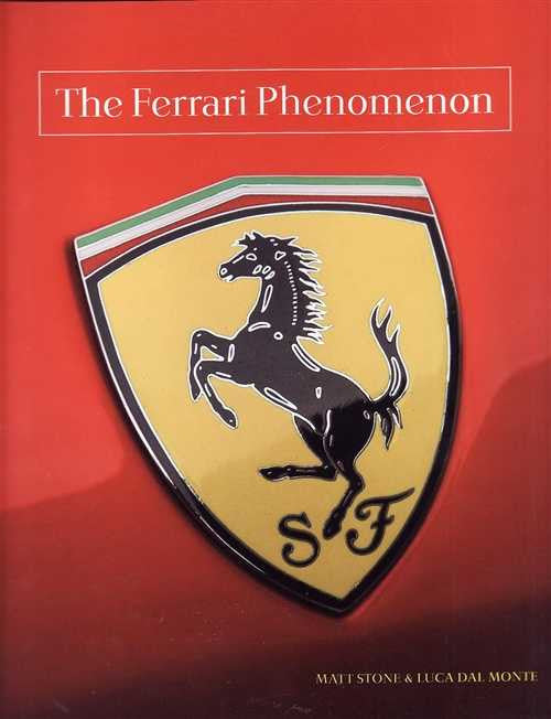 Ferrari shield logo on red book cover with title at top