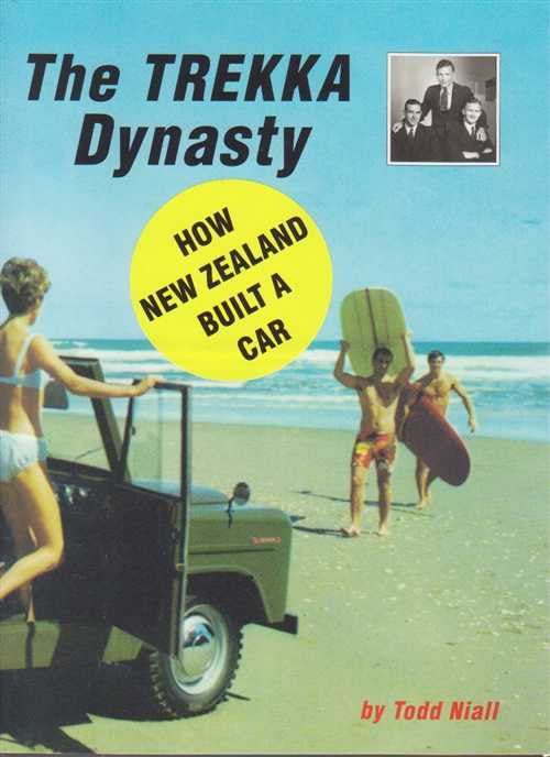 Signed history book cover with green vintage truck, people, and yellow title circle