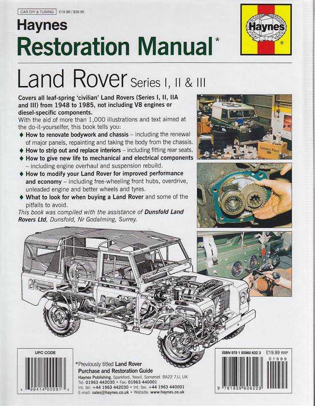 Land Rover Series I, II and III: Restoration Manual