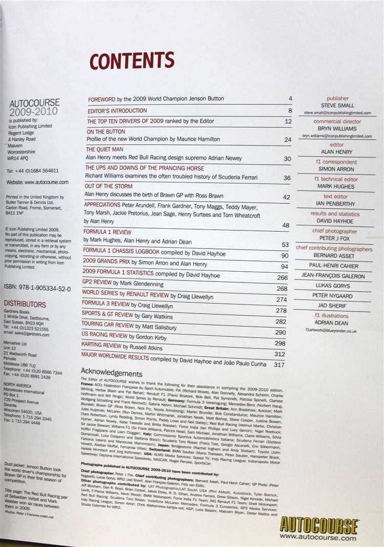 Autocourse 2009 - 2010 (59th Year Of Publication): Grand Prix Annual