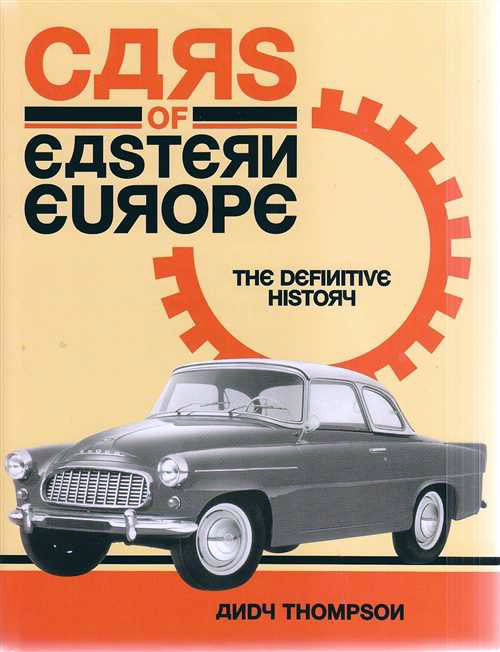 Cars of Eastern Europe book cover with vintage gray car and red gear-ring logo