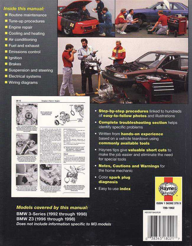 BMW 3-Series E36 1992 - 1998 Workshop Manual