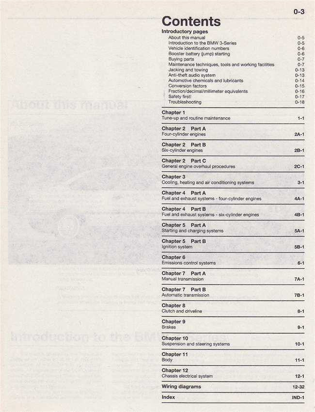 BMW 3-Series E36 1992 - 1998 Workshop Manual