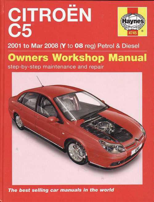 Citroën C5 owners workshop manual cover, 2001–Mar 2008 Petrol & Diesel