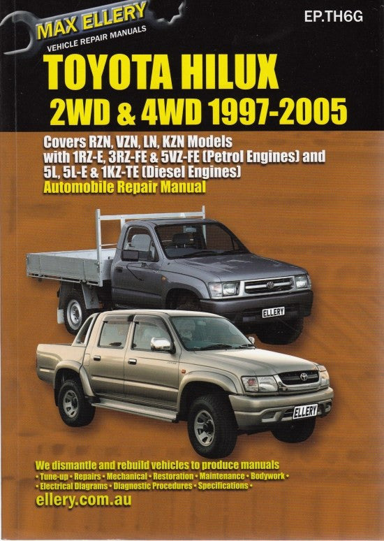 Toyota Hilux 2WD & 4WD RZN, VZN, LN, KZN 1997 - 2005 Repair Service Manual