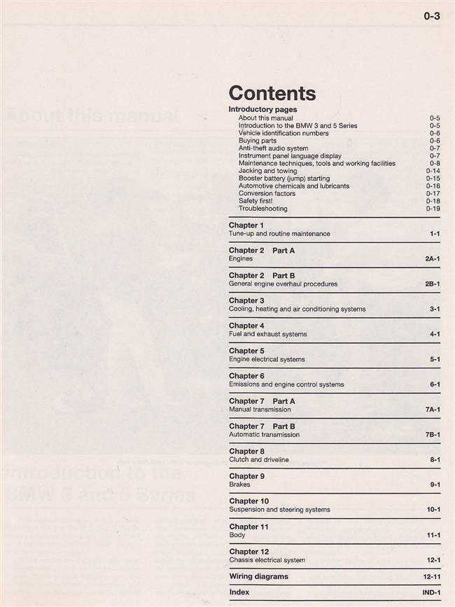 Workshop manual contents page with chapter list and wiring diagrams index