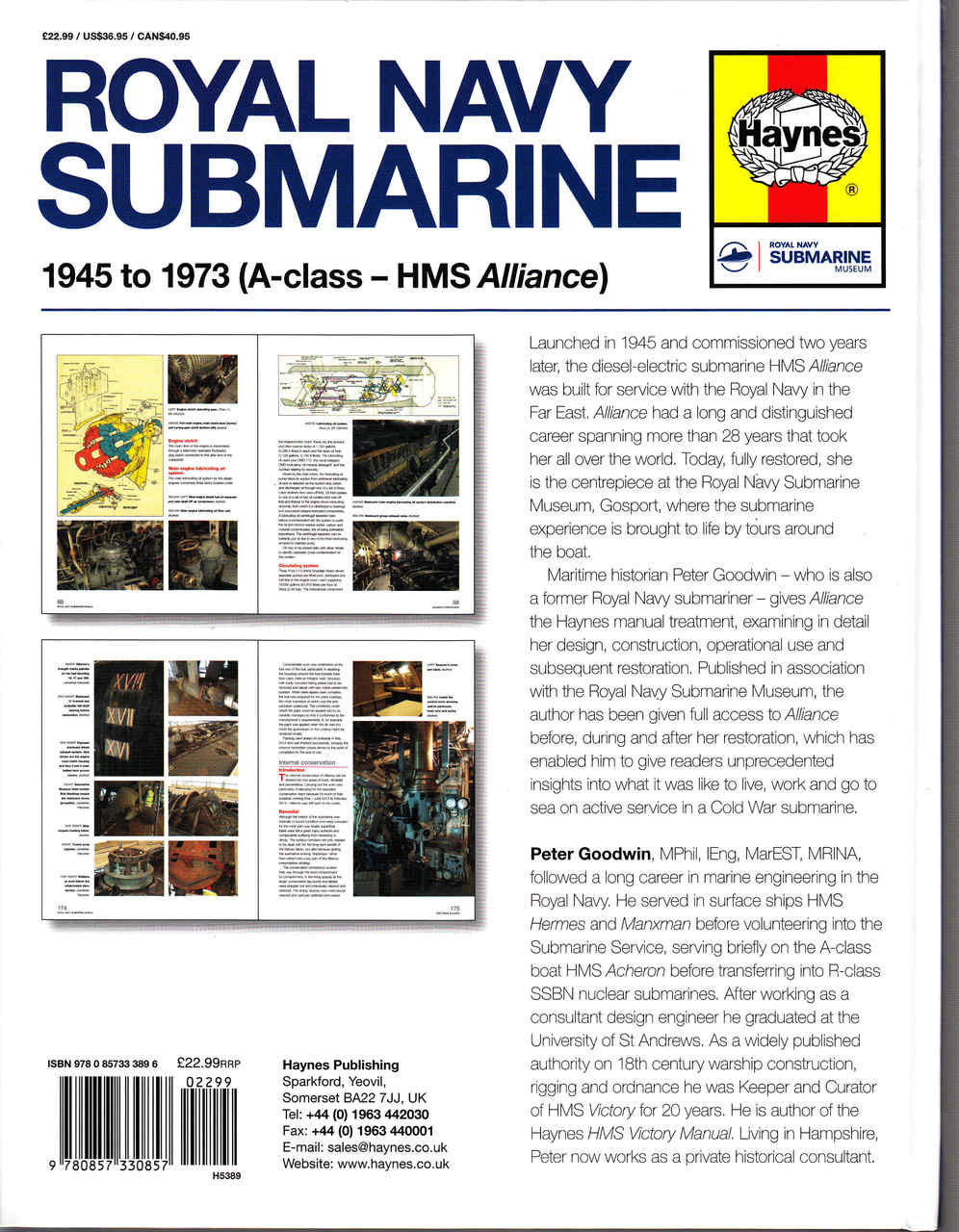 Royal Navy Submarine 1945 to 1973 ( A-Class - HMS Alliance ) Owners' Workshop Manual - back