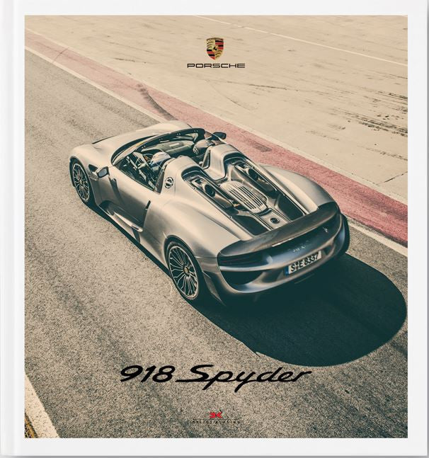 Porsche 918 Spyder sports car with silver body and black front grille