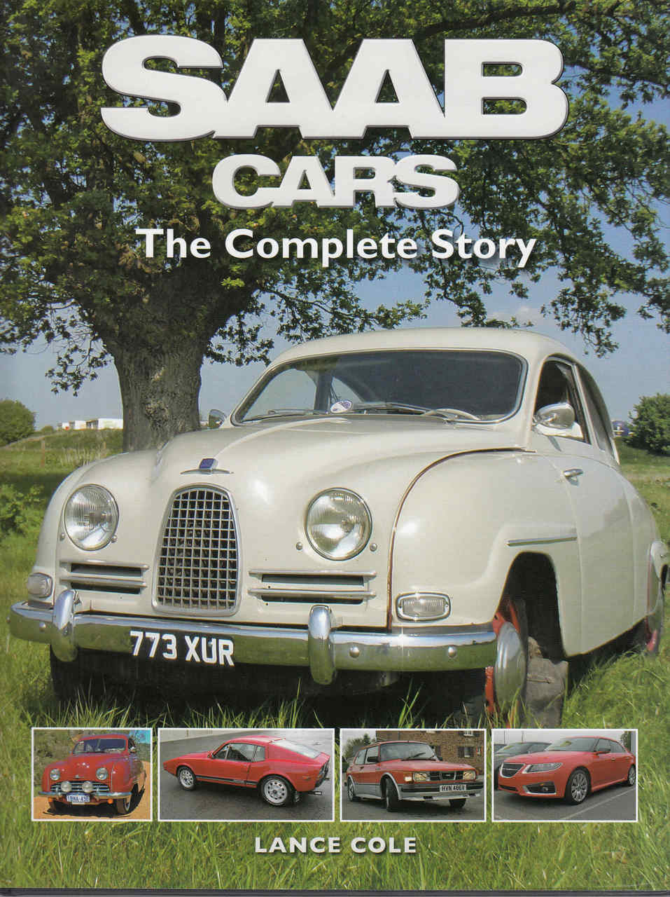 Saab Cars The Complete Story front cover with classic white car, title, and author name
