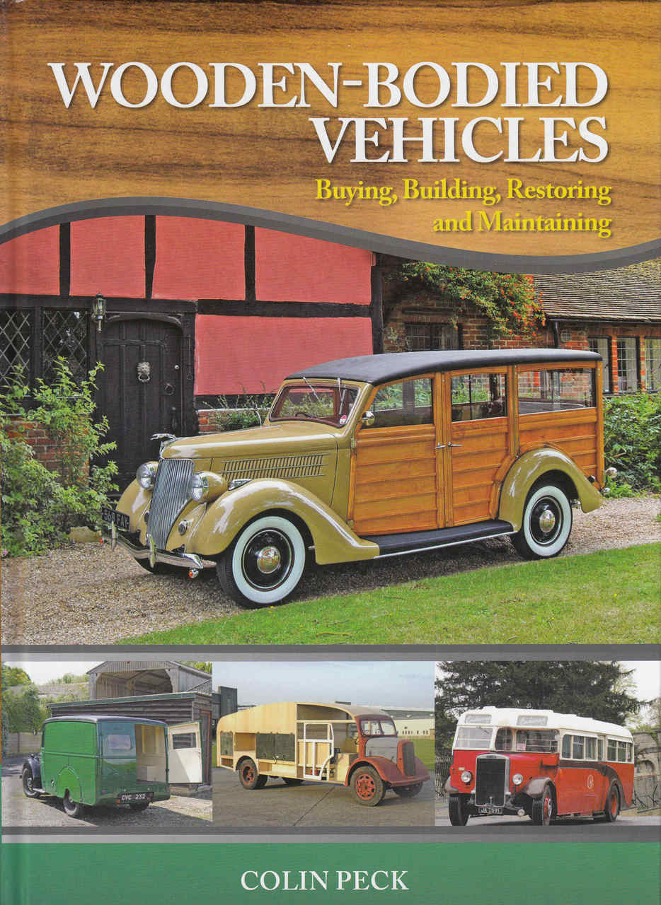 Wooden-bodied vehicles book cover with yellow wooden car and inset vehicle photos