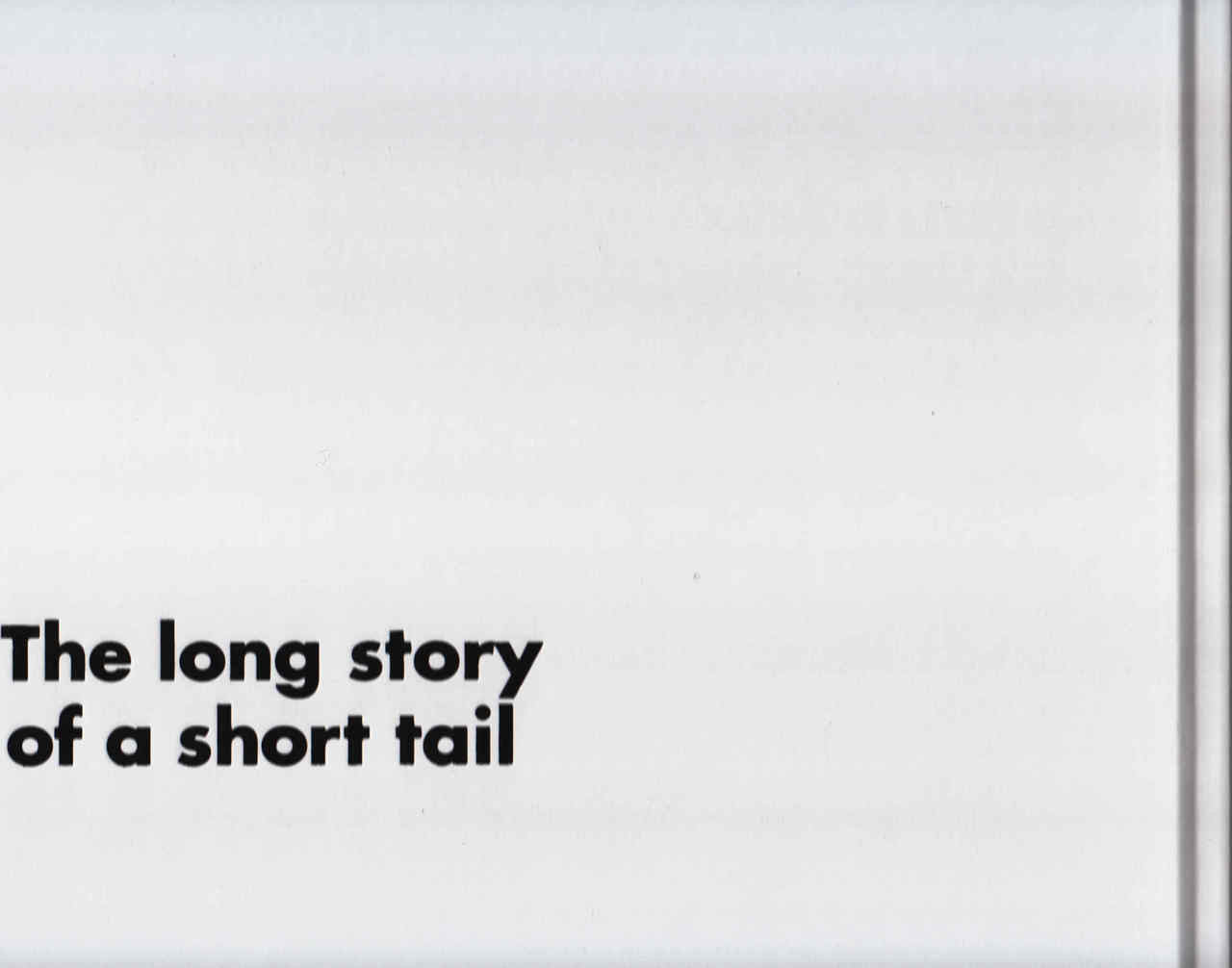 Book cover: 'The long story of a short tail' title in bold black text
