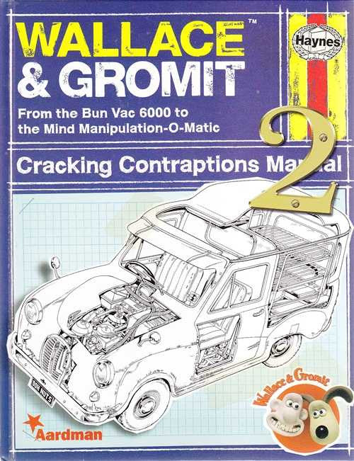 Wallace & Gromit cracking contraptions manual cover with car diagram and title