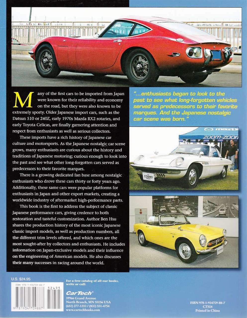 Classic Japanese Performance Cars Back Cover