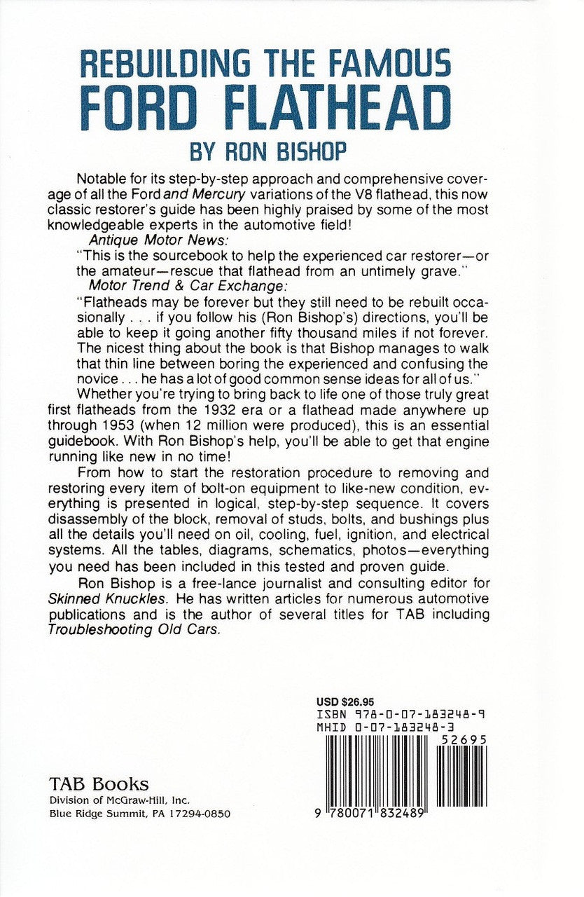 Car engine repair manual back cover with title, author, and ISBN barcode