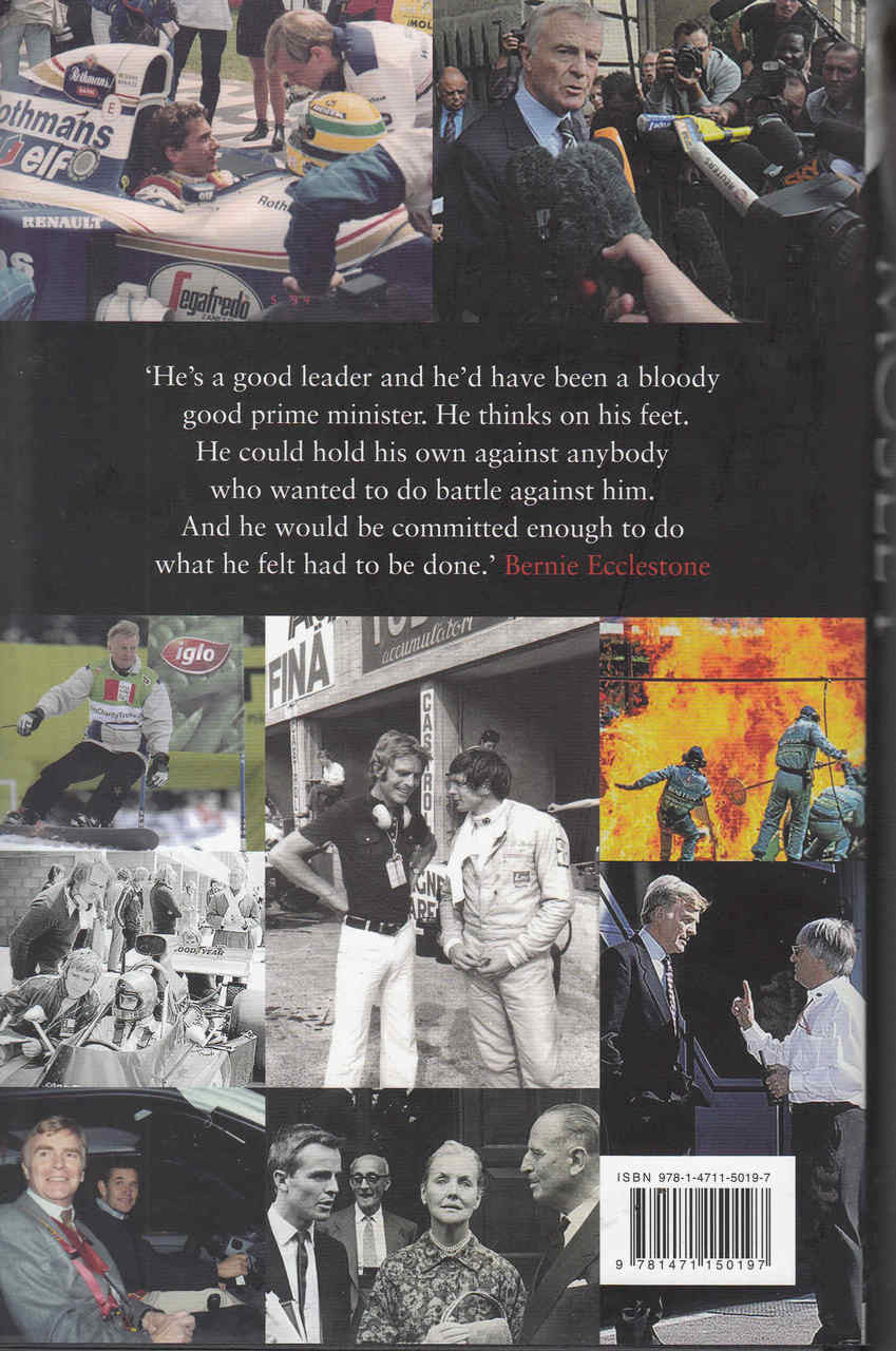 Autobiography book back cover collage with quote text and barcode