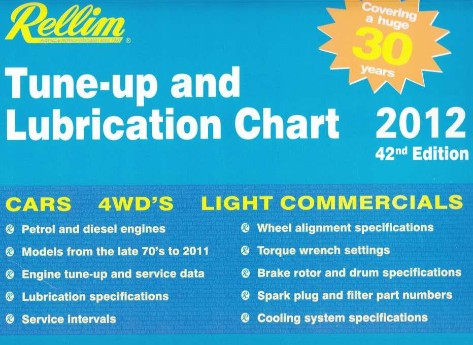 Rellim Tune-up and Lubrication Chart 2012 (42nd Edition)