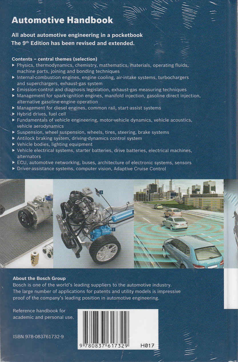 Bosch Automotive Handbook 9th Edition Back Cover