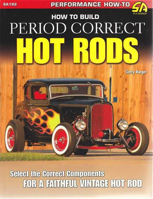 Hot rods guidebook cover with classic red-and-black car and bold title text