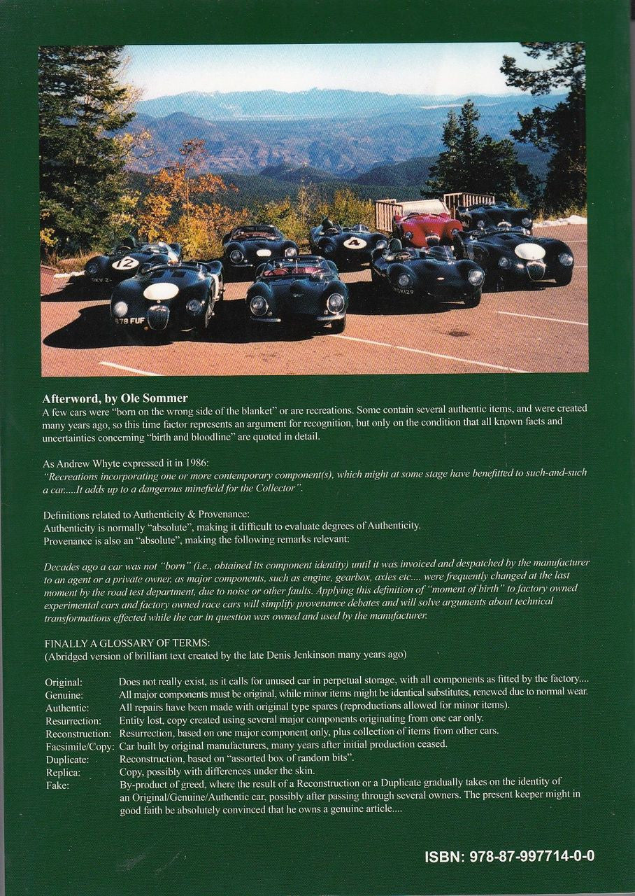 Jaguar C-type, D-type & Lightweight E-type Register Back Cover