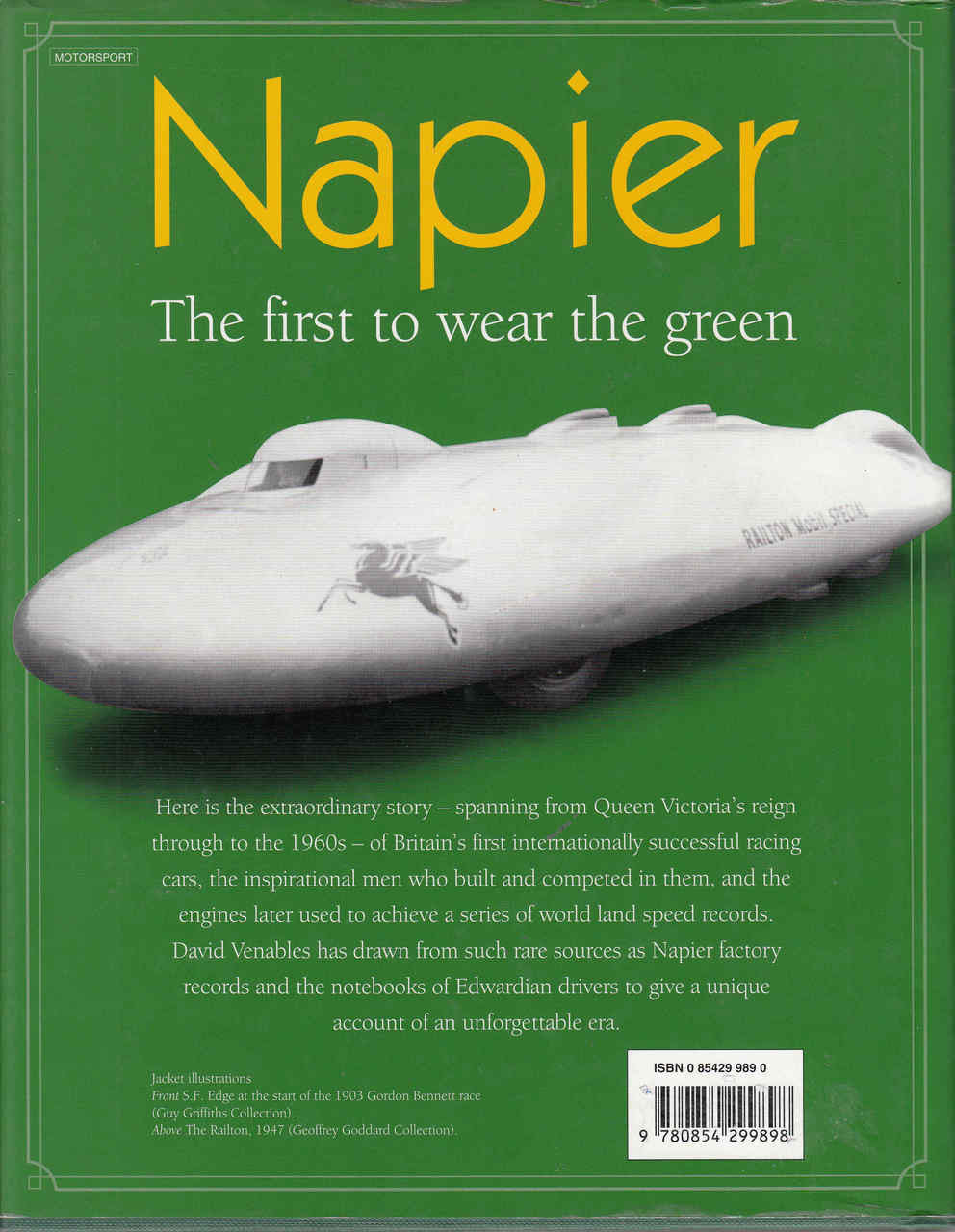 Green paperback book cover with Napier title and white aircraft illustration.