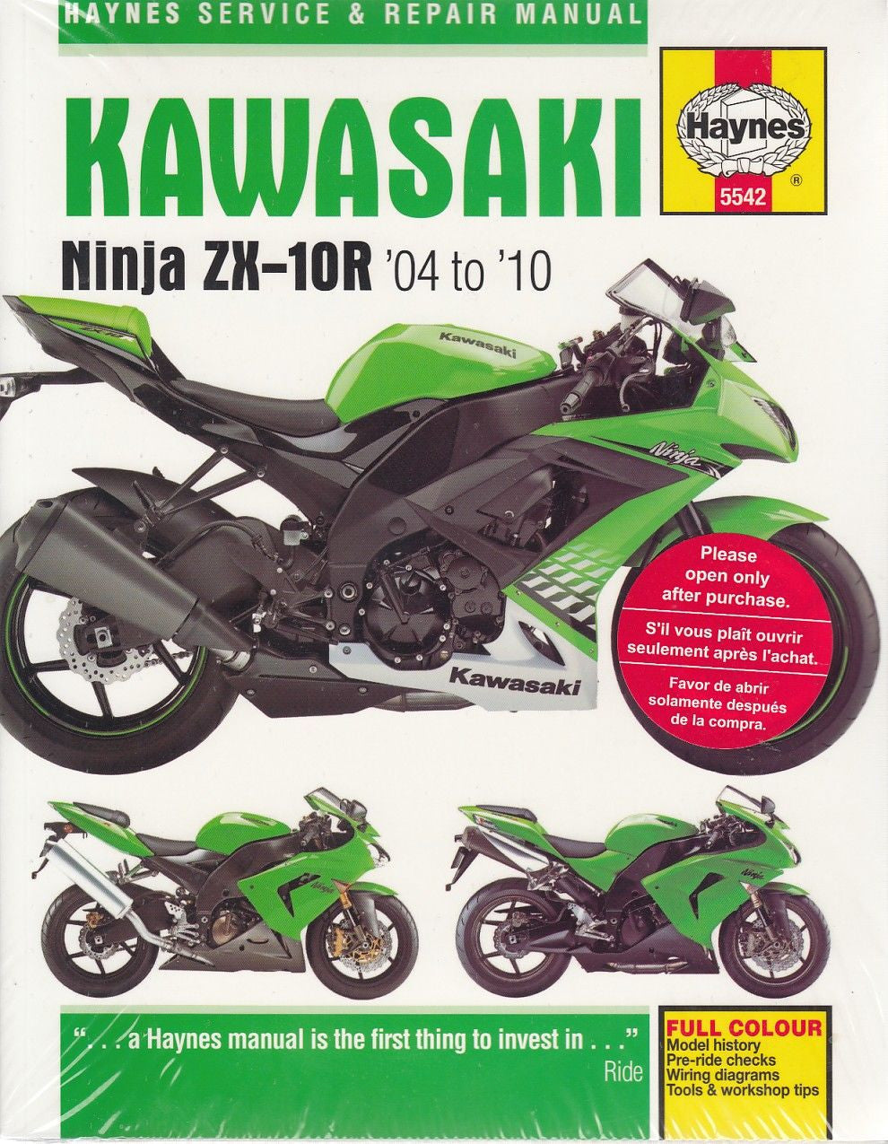 Kawasaki Ninja ZX-10R 2004 - 2010 Workshop Manual