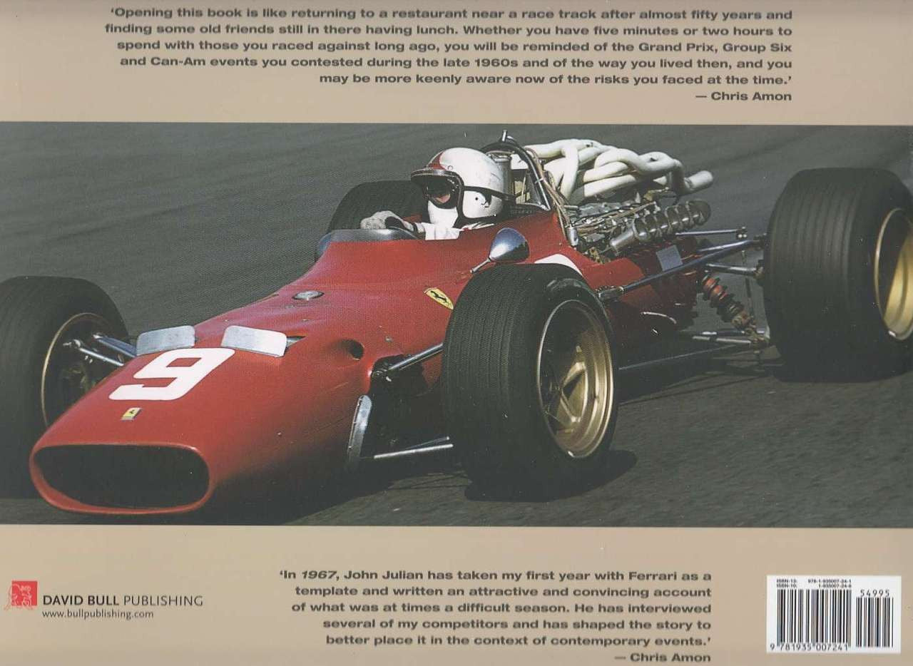 Book cover showing red race car and helmeted driver; includes barcode.