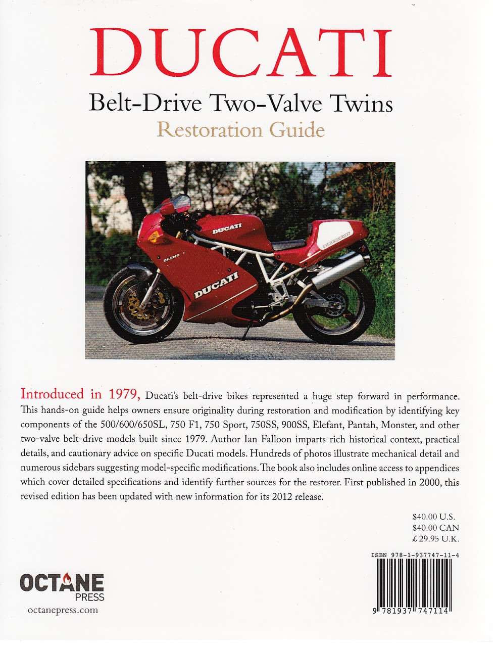 Ducati Belt-Drive Two-Valve Twins Restoration Guide Back Cover
