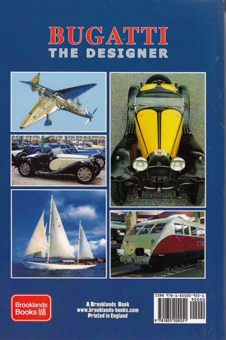 Bugatti The Designer book cover with collage photos and title text
