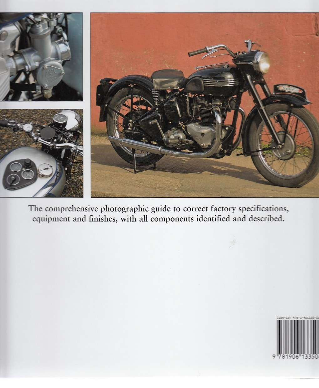 Motorcycle originality guidebook, back cover with barcode