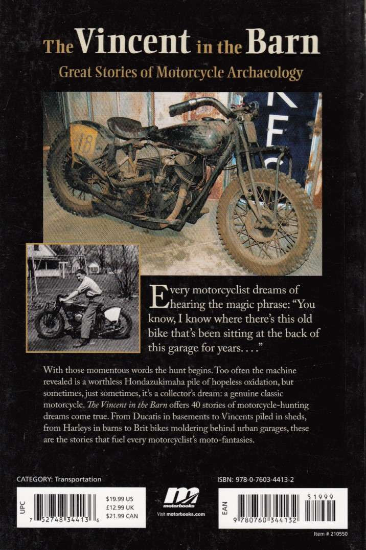 The Vincent in the Barn: Great Stories of Motorcycle Archeology Back Cover