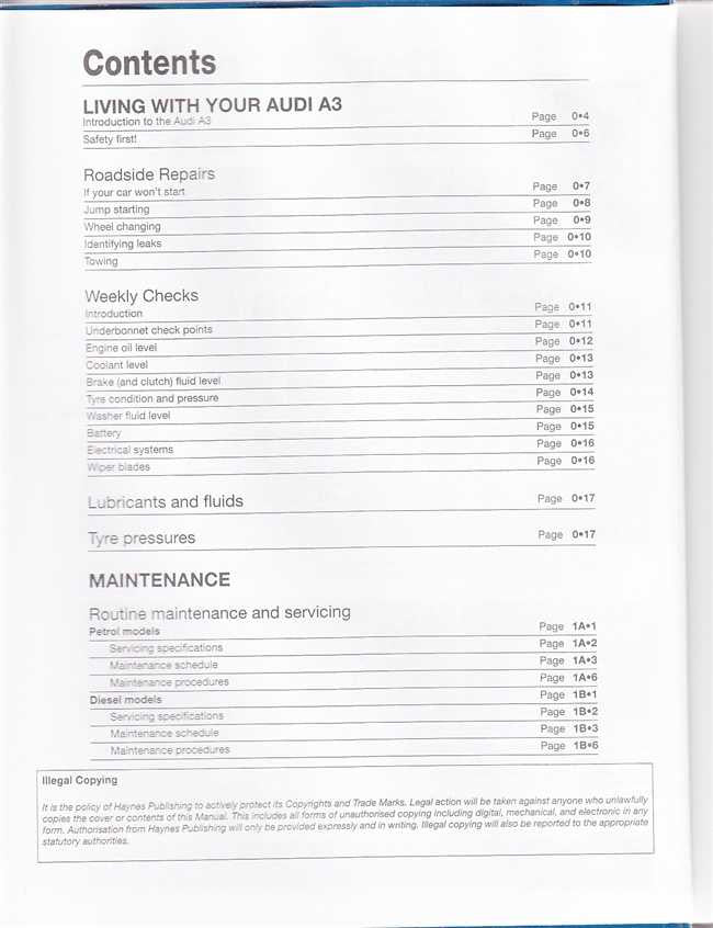 Audi A3 2003 - 2008 Petrol and Diesel Workshop Manual