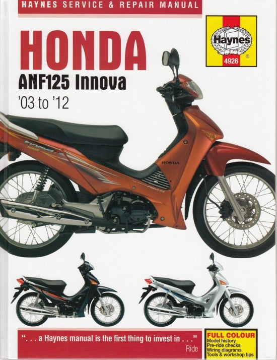 Honda ANF125 Innova Scooter 2003 - 2012 Workshop Manual