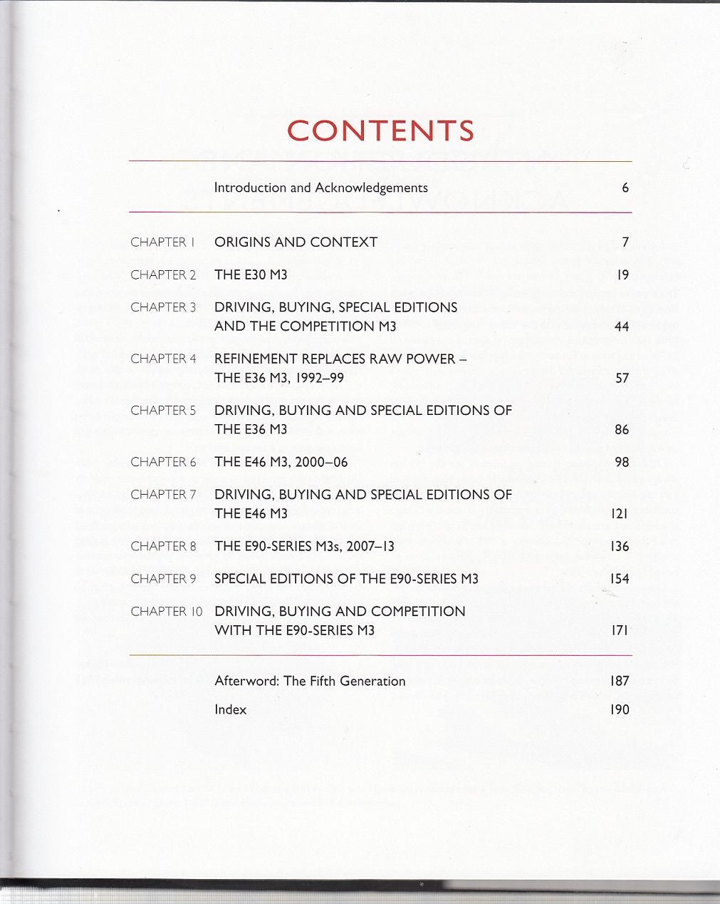 BMW M3 The Complete Story Content