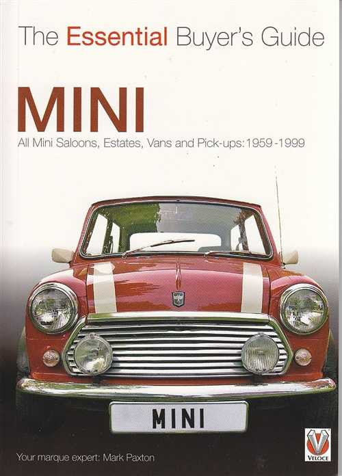Mini buyer’s guide book cover with red classic Mini car and Essential Buyer’s Guide title