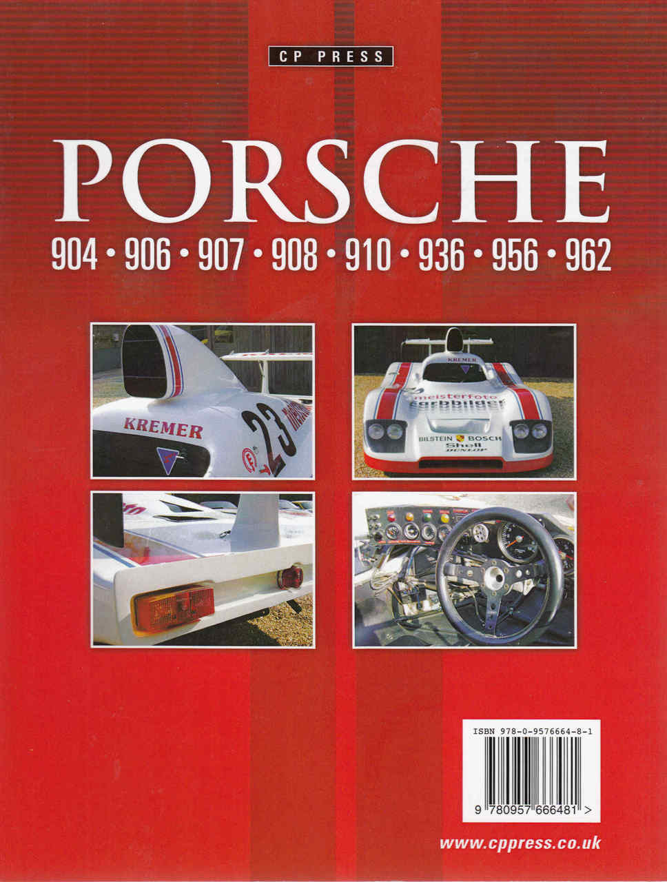Porsche 904 - 906 - 907 - 908 - 910 - 936 - 956 - 962 - CP Press  - back