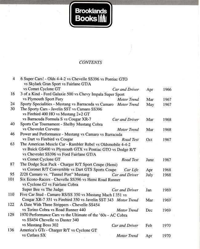 The Great Classic Muscle Cars Compared