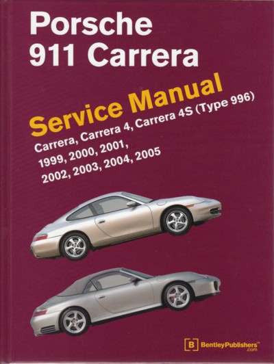 Porsche 911 Carrera service manual cover, maroon with car illustration