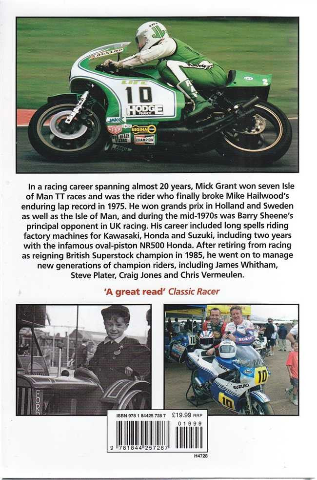 Mick Grant Takin' The Mick book with green racing motorcycle photo