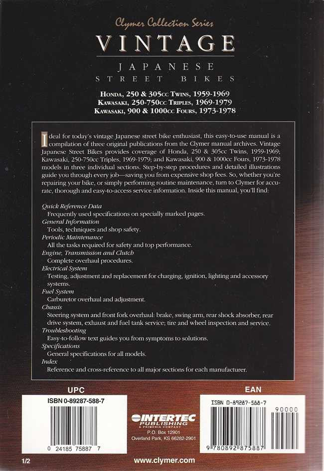 Vintage Japanese Street Bikes (Clymer Collection Series)