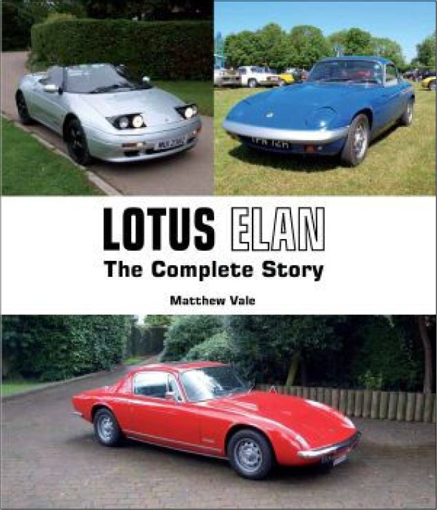Lotus Elan book cover, The Complete Story, with classic sports car photo