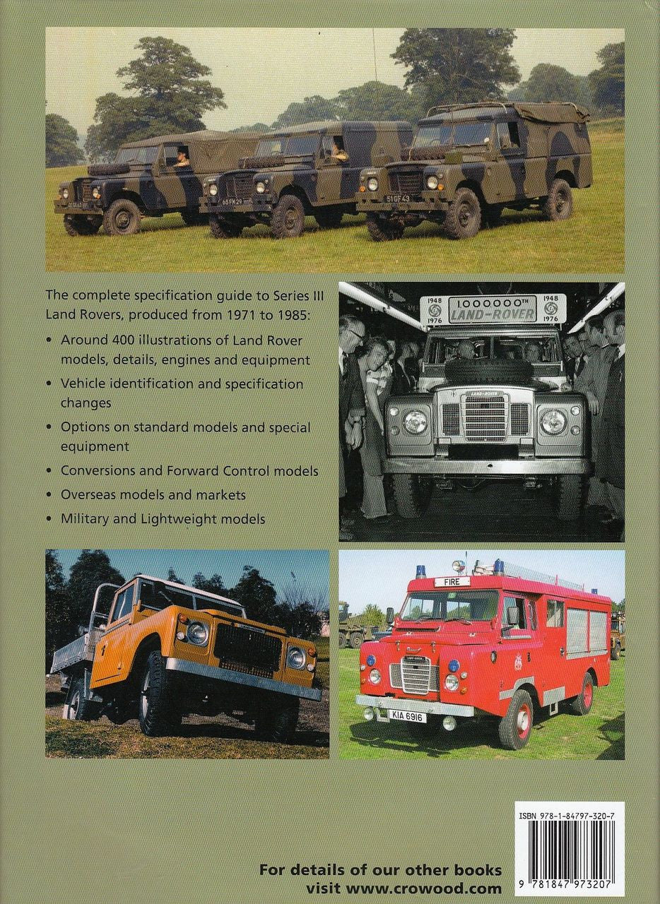Land Rover Series III Specification Guide Back Cover