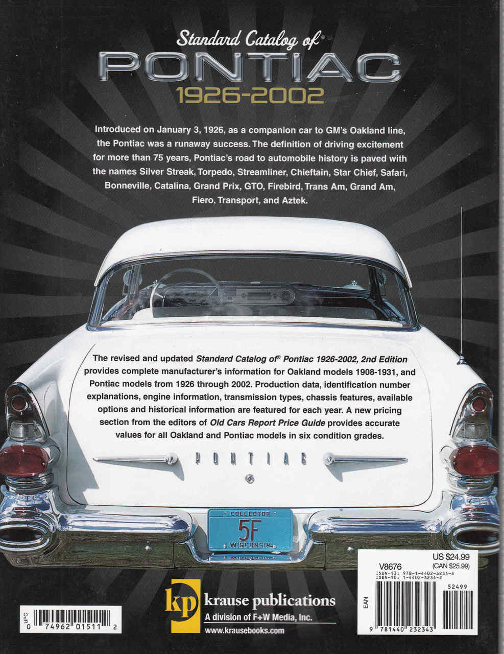 Standard Catalog of Pontiac 1926 - 2002 - 2nd Edition - back