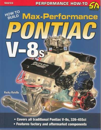 Performance how-to book cover with Max-Performance Pontiac V-8s engine illustration
