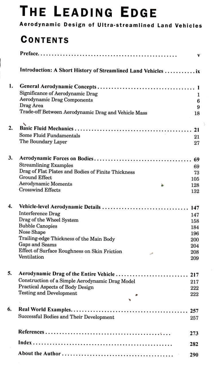 The Leading Edge: Aerodynamic Design of Ultra-streamlined Land Vehicles - cont