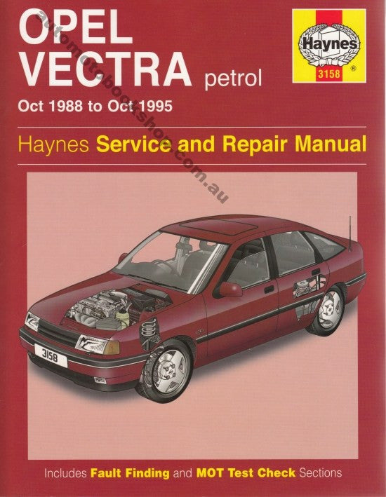 Haynes service and repair manual cover for Opel Vectra petrol, Oct 1988–Oct 1995
