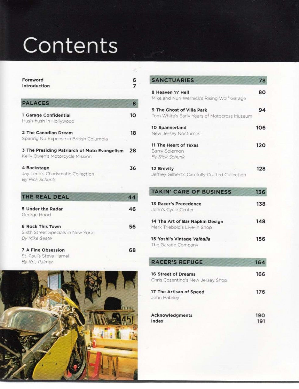Motorcycle Dream Garages Contents