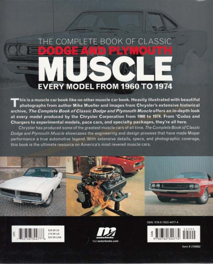 The Complete Book of Classic Dodge and Plymouth Back Cover